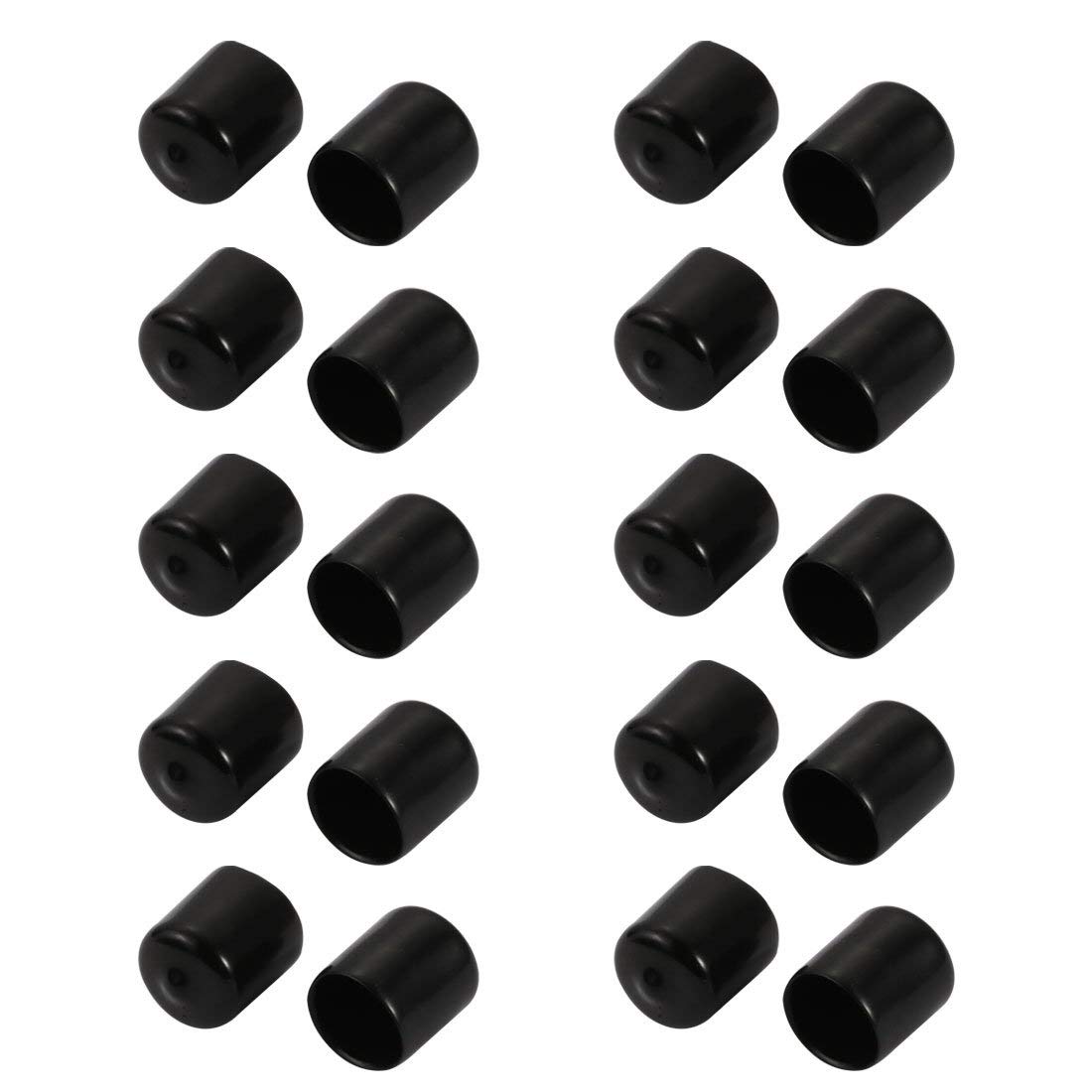 XYWHPGV 20Pcs 16mm Inner Dia PVC Flexible Vinyl End Cap Screw Thread Protector Cover Black(d19bd db7d3 6755e 6b59c 1f3a6 88c8a