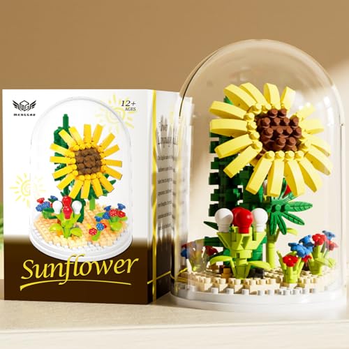Preescolar, Toy Yanlin Bloques de Construcción Girasol, Juguetes de Construcción Creativos para Adultos, 202 Bloques, con Funda Guardapolvo, Decoración del hogar o la...