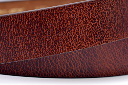 Full Grain Buffalo Leather Crunch Finish Strap - Red Brown3
