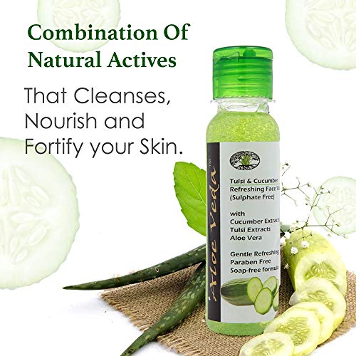 Image of Aloe Veda Tulsi & Cucumber Sulphate Free Herbal Refreshing Face Cleanser 100 ml