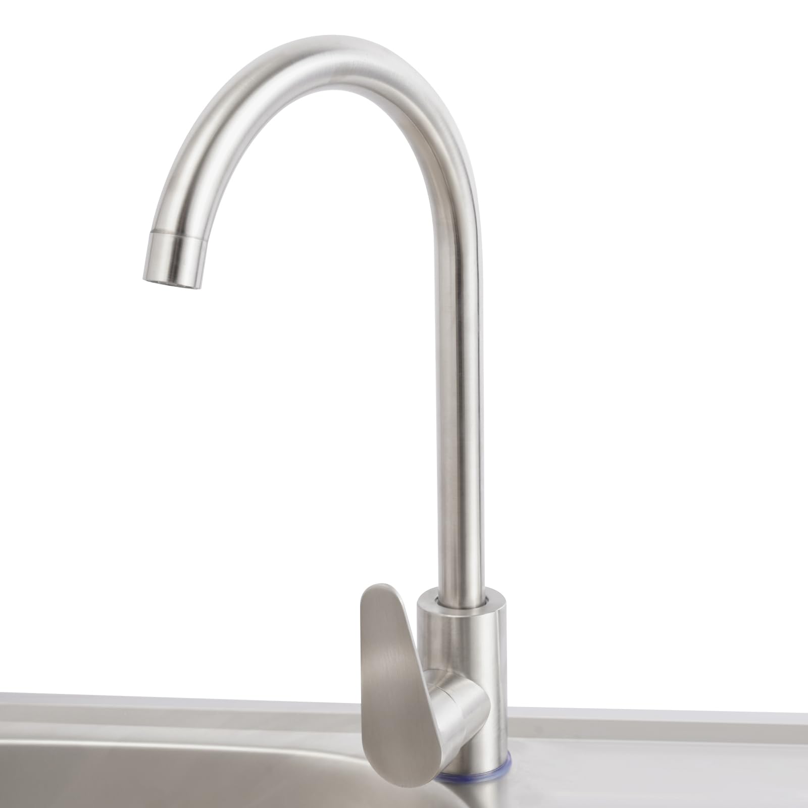 Freistehende Edelstahl Spültisch 1 Becken Outdoor Spüle mit Werkbank Multifunktions Waschtisch Küchenspüle Gewerbliche Spüle mit Heiße & Kalte Wasserhahn und Ablageflächen 75x40x75cmcm