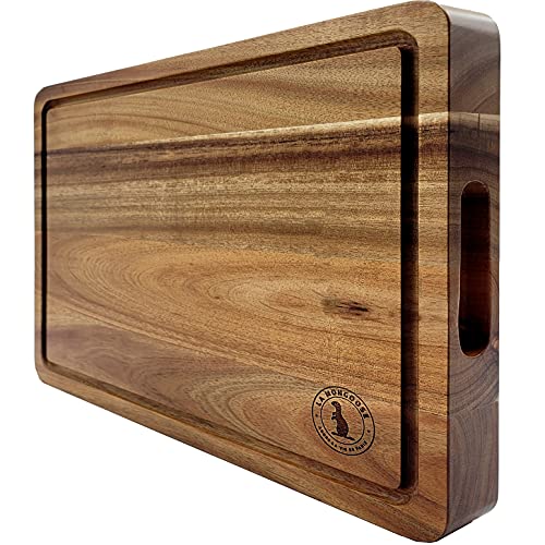 Tabla de cortar rectangular de madera de acacia 40.5x30.5x4cm miniatura 1
