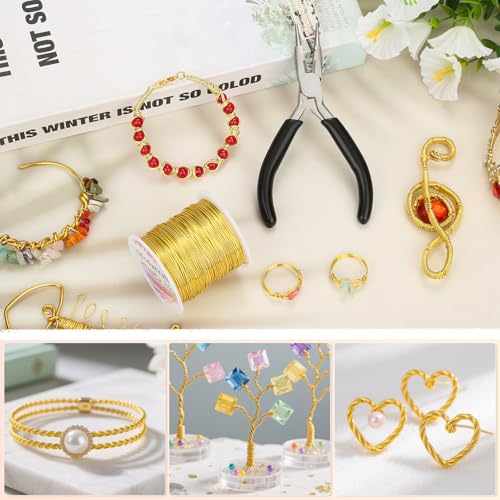 Image of Modacraft 20 Gauge Gold Jewelry Wire & 4-in-1 Pliers Kit - 82FT Tarnish Resistant Copper Craft Wire (0.8mm) for Wire Wrapping, DIY Jewelry Making, Christmas Ornaments & Holiday Decorations