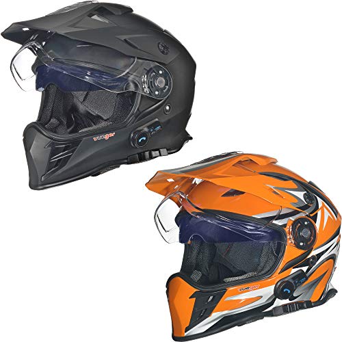 RX-968 COM Bluetooth Crosshelm Integralhelm Quad Cross Enduro Motocross Offroad Helm rueger, Größe:S (55-56), Farbe:Orange V/RCK