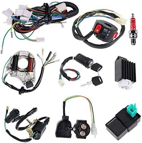 Jevindo Electrique Stator Bobine de faisceau de câbles pour 4 temps ATV 50Cc 70Cc 110Cc 125Cc Pit Dirt Bike Go Kart