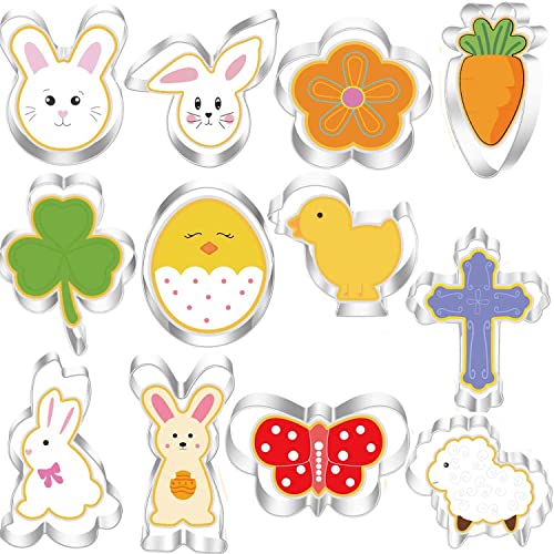 Juego de 12 moldes para galletas de Pascua de acero inoxidable Cover