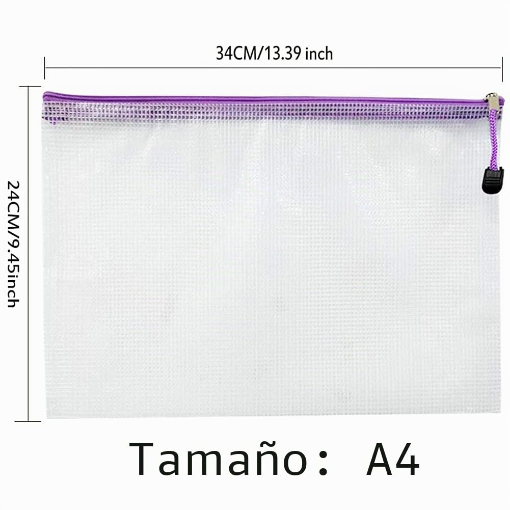 Carteras de plástico – 30 carpetas con cremallera A4 Archivos de documentos de plástico Ziplock Bolsas con cremallera