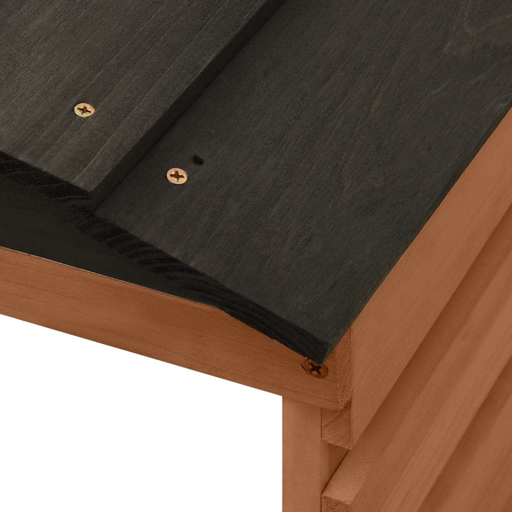 vidaXL Caseta para Cortacésped Robótico Garaje Cabaña Tejado Refugio Cobertizo Maquinaria Jardín Patio Exterior Negro y Marrón 78x74x54 cm WPC