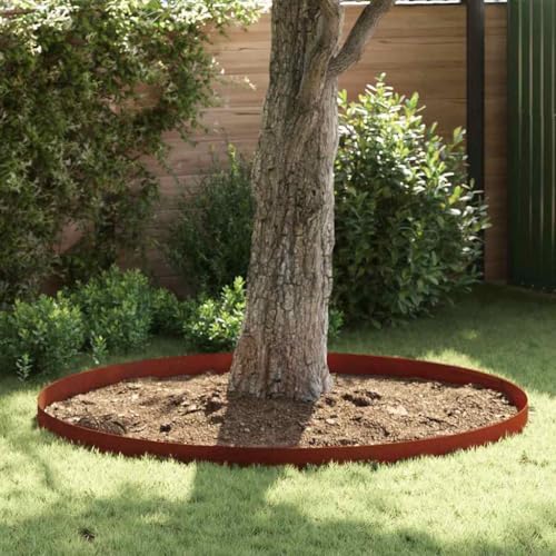 Weathering Steel Lawn Edging 177 Inch Flexible Garden Border Strip, Rusty Metal Landscape Edging for Flower Beds, Pathways and Lawns