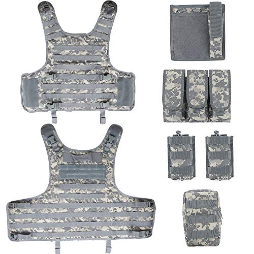 Mgflashforce Tactical Airsoft Vest Adjustable Modular Paintball Vest (Acu) #TOP5
