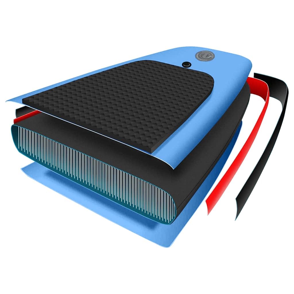 Aufblasbares SUP Board Set 300x76x10 cm mit Sichtfenster, Stand Up Paddle Board inkl. Sitz, Paddel, Pumpe, Leash und Tasche für Einsteiger