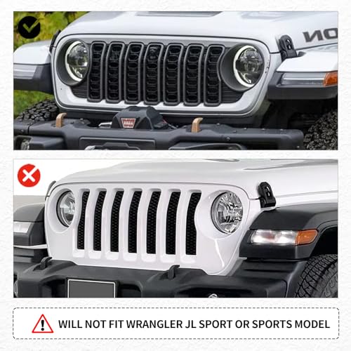 Image of MAXDOM Grill Inserts Headlight Covers Set Fits for (2024-2026) Wrangler JL and Gladiator JT partial models (Exclued Sport, Sport S and Mojave)