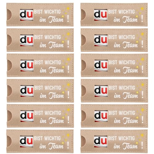 Scinzene 12 Stück Dankeschön Geschenke, Klein, Danke Geschenk, Kollegen Geschenk, Geschenke Für Kollegen, Hülle Filzbeutel Für Schokolade, 20 * 9 Cm, Ideal Für Büro, Teamaktivitäten Und Reisen