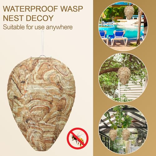 Augshy 6 Stück Wespennest wasserdichte Künstliche Wespennesterköder Attrappe Hornissennest Attrappe für Haus und Garten Outdoor