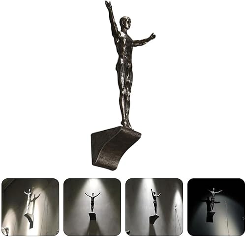 Miniatura 8 de IMIKEYA Decoración de pared de hombre buceo, escultura de pared, figura de hombre, arte de pared, figura pequeña, colgante de pared de resina,