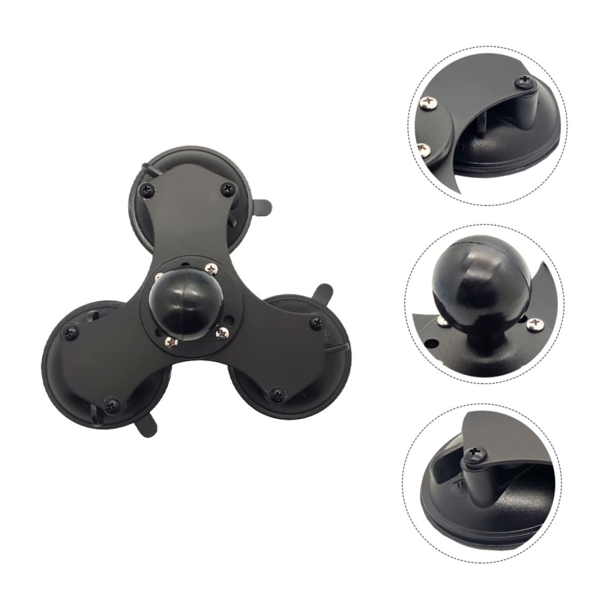 SHINEOFI Soporte De Ventosa para Parabrisas Triple Ventosa Base Ajustable Cierre Giratorio para Coche Ventana Compatible GPS Telefono Navegador