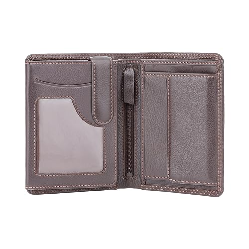 Visconti Heritage-11 Soft Thin Leather Quad Fold Wallets (Brown)