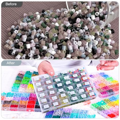 Image of Leelosp 8 Pack 36 Grids Clear Plastic Organizer Storage Box with Adjustable Dividers Small Crafts Organizers Bead Storage Compartment Container for Jewelry Fishing Tackle Nail Parts