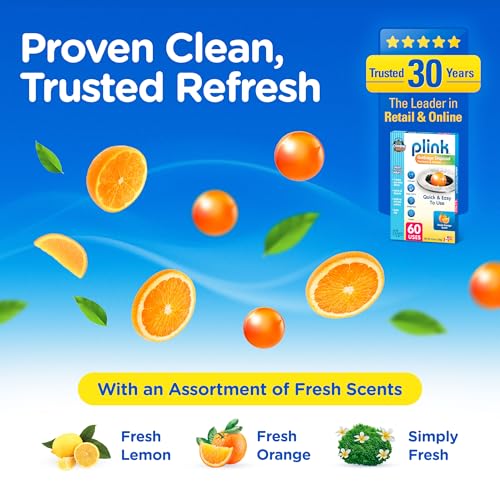 COMPAC HOME Plink Garbage Disposal Cleaner and Deodorizer, Air Fresheners for Garbage Disposal, Orange Scent, Home Cleaning Products for Kitchen Sink and Clogged Drains, 20 Count (Pack of 1)