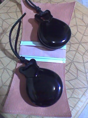 Pair Flamenco Castanets Black fiberglass AMATEUR Includes a carrying case (4)