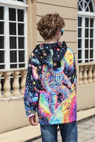 Image of Belovecol Boys Hoodies 3D Printed Hooded Sweatshirts with Pocket for 6-16Y | Pullover Hooded Style Pattern All-over Printed Long Sleeve Non-Fleece Soft Lightweight Tops for Kids