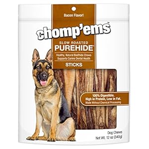 Chomp’ems Purehide Sticks Healthy Natural Rawhide Dog Chew, 12 oz