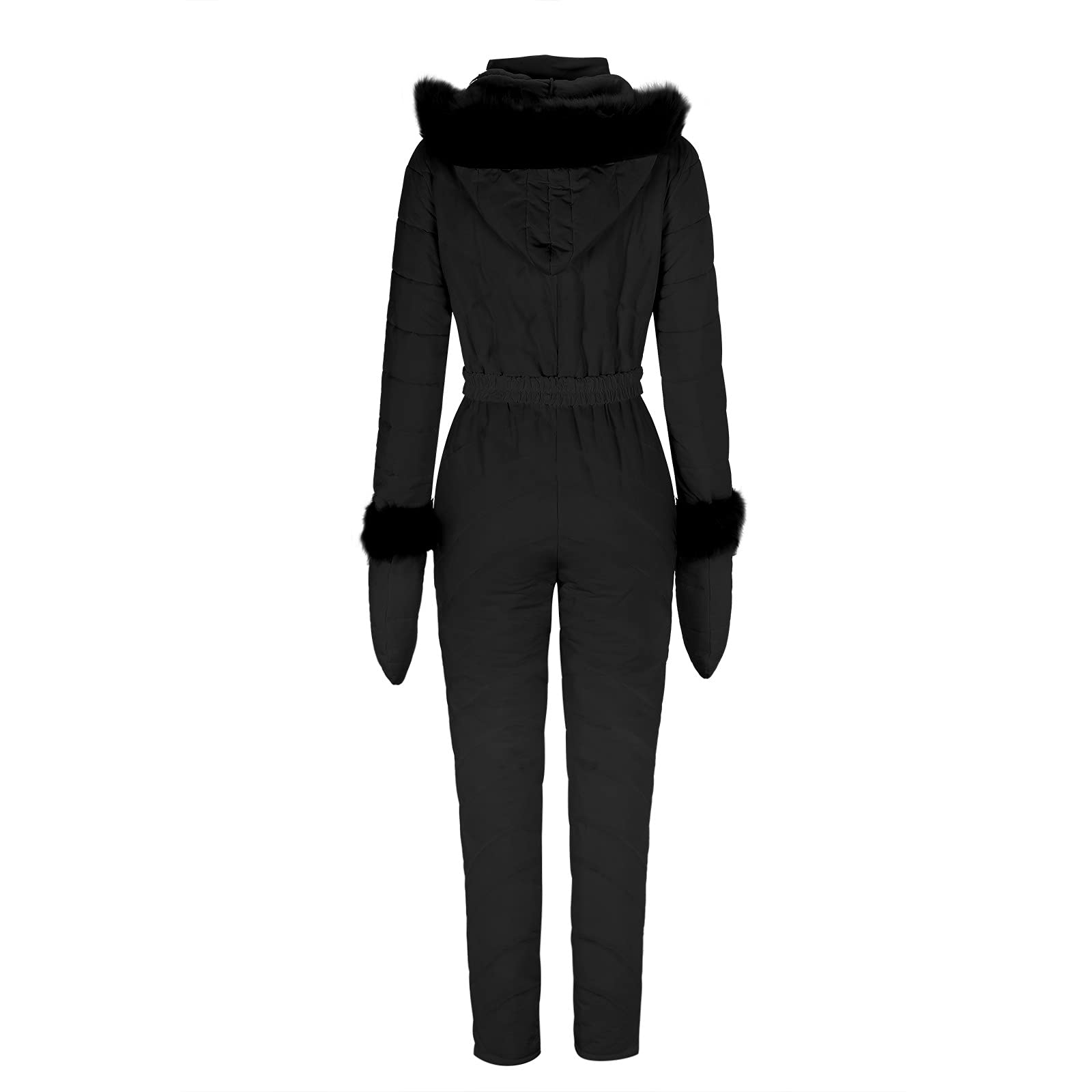 Fleece-gefütterter wasserdichter Skianzug für Damen, Ski-Anzug für Damen, Einteiler, Winter, Outdoor-Sport, isolierter Overall, Fleece-gefüttert, isoliert, All-in-One-Schneeanzug, klassischer lässiger