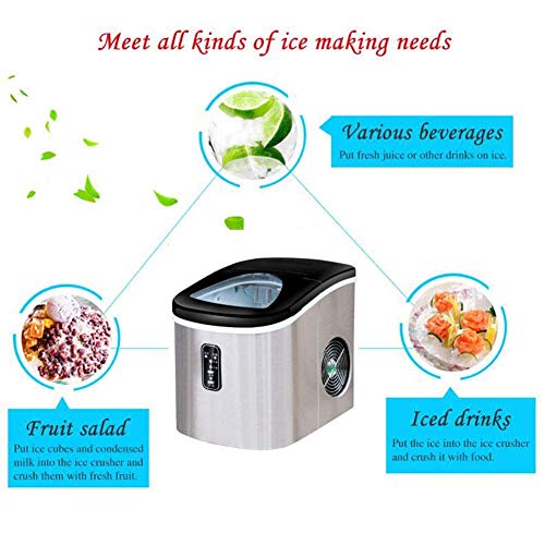 MHGD Eismaschine für Ihr Zuhause, elektrische Mini-Eiswürfelmaschine, Eiswürfelmaschine 2 l Tank 2 Würfelgrößen LED… – Bild 4