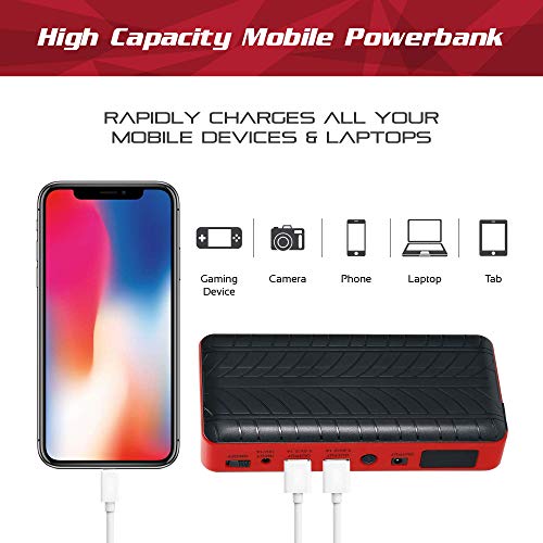 Autobots Shockwave Jump Starter | Best Portable Car Battery Booster with Smart Jumper Cables | 600 Peak Amp 18000 mAh 12 V Automotive Jump Box Power Pack & Mobile Super Charger Kit