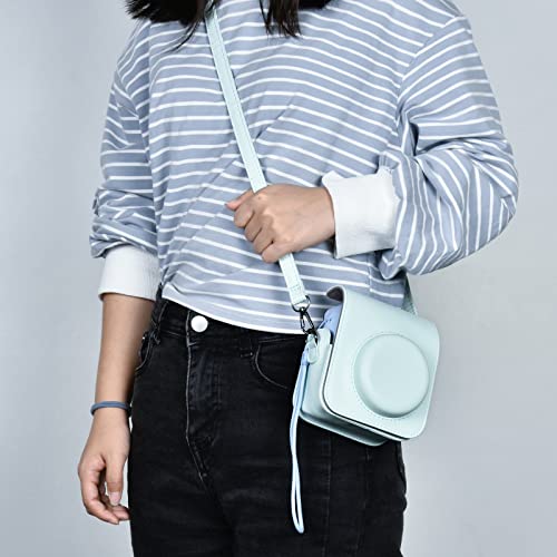 Protective Case Compatible With Instax Mini 12 Instant Camera, Portable Travel Storage Cover Bag For Polaroid Mini 12 With Photos Pocket & Adjustable Shoulder Strap (Box Only)-Light Green #TOP5