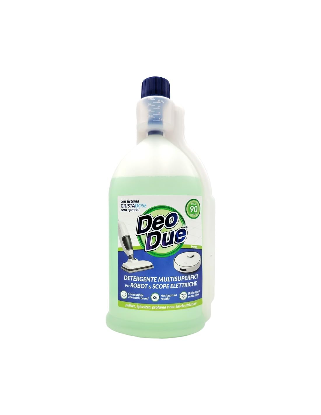 Pacchetto di prova Deo Due Detergente concentrato per la pulizia dei pavimenti con robot aspirapolvere e aspirapolvere per la polvere 3 x 900 ml / 3 Varie profumazioni + Beni Culinari Portachiavi