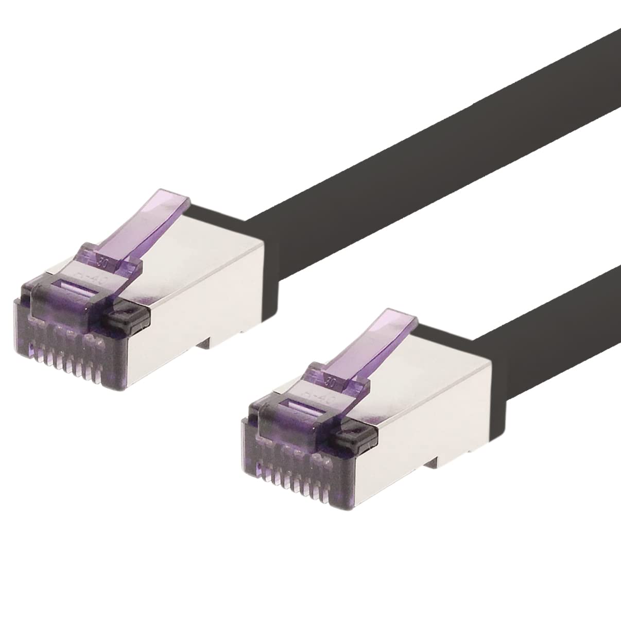 1aTTack.de - 50m - CAT6a Superflex- Ethernet Gigabit LAN Netwerkkabel RJ45 CAT6 A Patchkabel 10000 Mbit s SFTP PIMF 500 MHz kompatibel zu CAT6 CAT5 - schwarz - 1 Stück