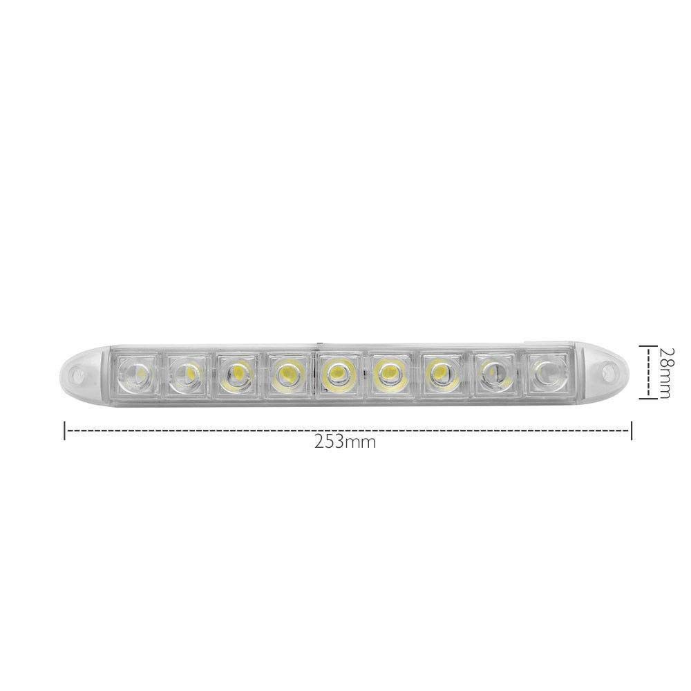 2x Barres LED 9 LED - Feux De Jour / Brouillard - 12V - 320-400LM - Étanches IP67