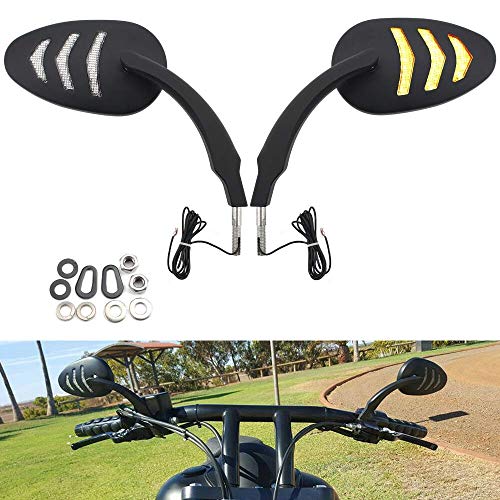 Motorcycle Rearview Side Mirror with LED Turn Signal Light For Harley Dyna Street