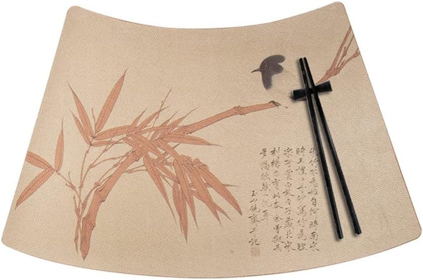 10 PCS Placemat Restaurant Table mats Chinese Style placemats Heat Insulation Soft Washable (Cool or: H) (E)