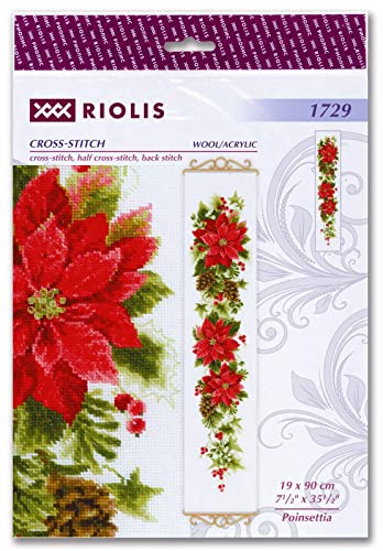 RIOLIS - Poinsettia 1729, Floral Cross Stitch Kits 7,48