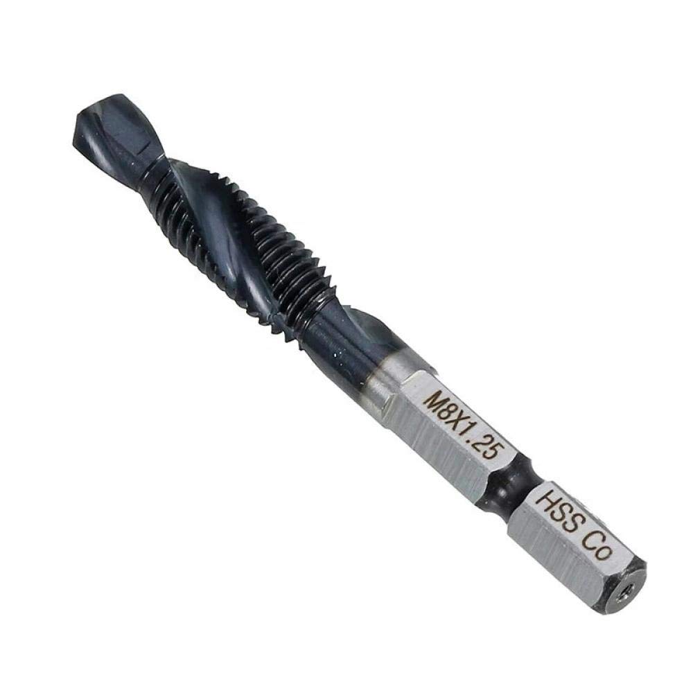6pcs M3-M10 Combinazione Trapano Bit Set Bit Set HSS-Co Tialn Coated HRC89 1/4 "Shank Debrir CoverSink Bits per la perforazione dell'acciaio 304