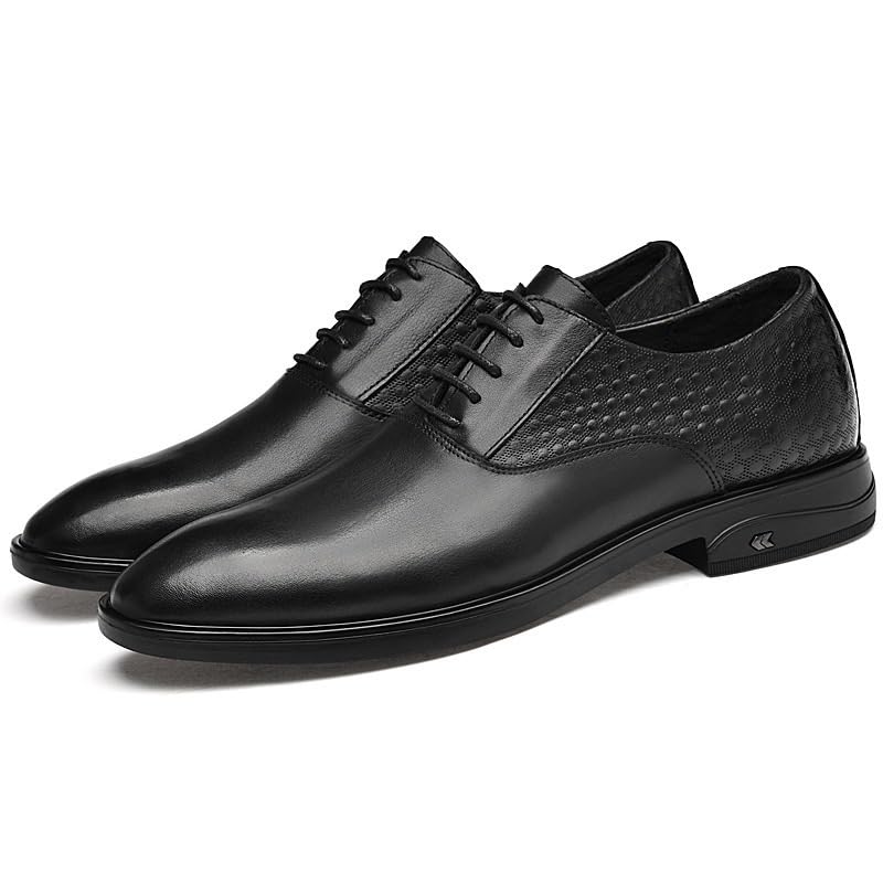 Men’s Dress Oxford Business Pointed-Toe Shoes Formal Leather Lace-Up Wedding Groom Office Derby Shoes2