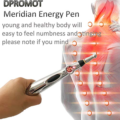 Electronic Acupuncture Pen With 3 Different Heads, Electric Meridian Energy Body Massager Pain Relief Therapy Instrument #TOP5