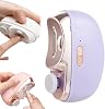 3 in 1 Automatic Electric Nail Clipper with Polishing, Safe and Convenient Nail Trimmer, Two-Speed Adjustment Electric Toe Nail Clippers Nail Cutter with Light for Kids Adults (Purple)
