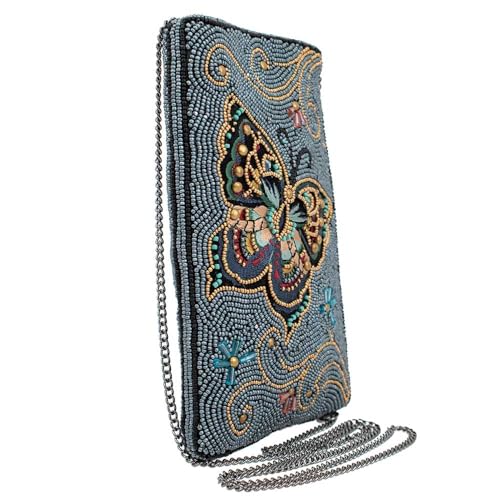 Mary Frances Butterfly Beaded Crossbody Cell Phone Bag Clutch Novelty Evening Purse, Multicolor3
