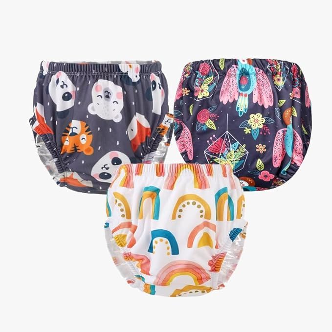 Chinmay Kids Combo of 3 Printed Underpants Reusable Adjustable for Infant Boys Girls Under Wear for Baby-image-16