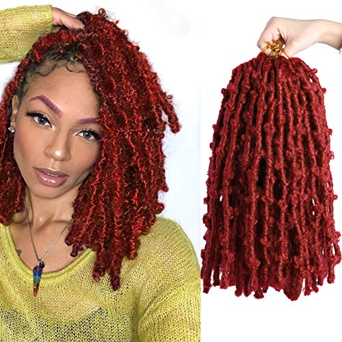 14 Inch Butterfly Locs Hair 6 Pack Distressed Butterfly Locs Crochet Braid Pre Looped Butterfly Locs Crochet Hair (14 Inch, BUG)