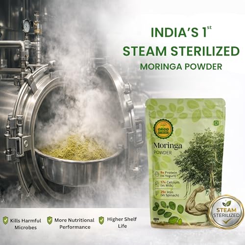Image of Moringa Powder 200 g, Certified Drumstick Leaf, Pure Murungai Keerai, Munagaku, Sahjan Leaves, Fresh Moringa Leaves Powder for Eating, Hair, Kids, Baby (100g, Pack of 2)