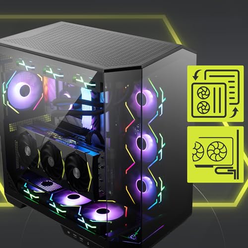 Image of msi MAG PANO 100L PZ - Premium Mid-Tower Gaming PC Case - Tempered Glass Side Panel - Liquid Cooling Support up to 360mm Radiator - Vented Front Panel