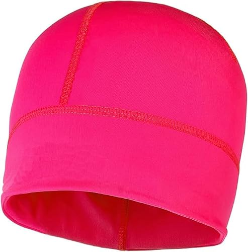 Sls3 Unisex Pink Running Beanie - Skull Cap - Helmet Liner - Cycling Cap. Moisture Wicking. Perfect For Skiing, Snowboarding, Motorcycling, Biking, Running, Football (Pink)