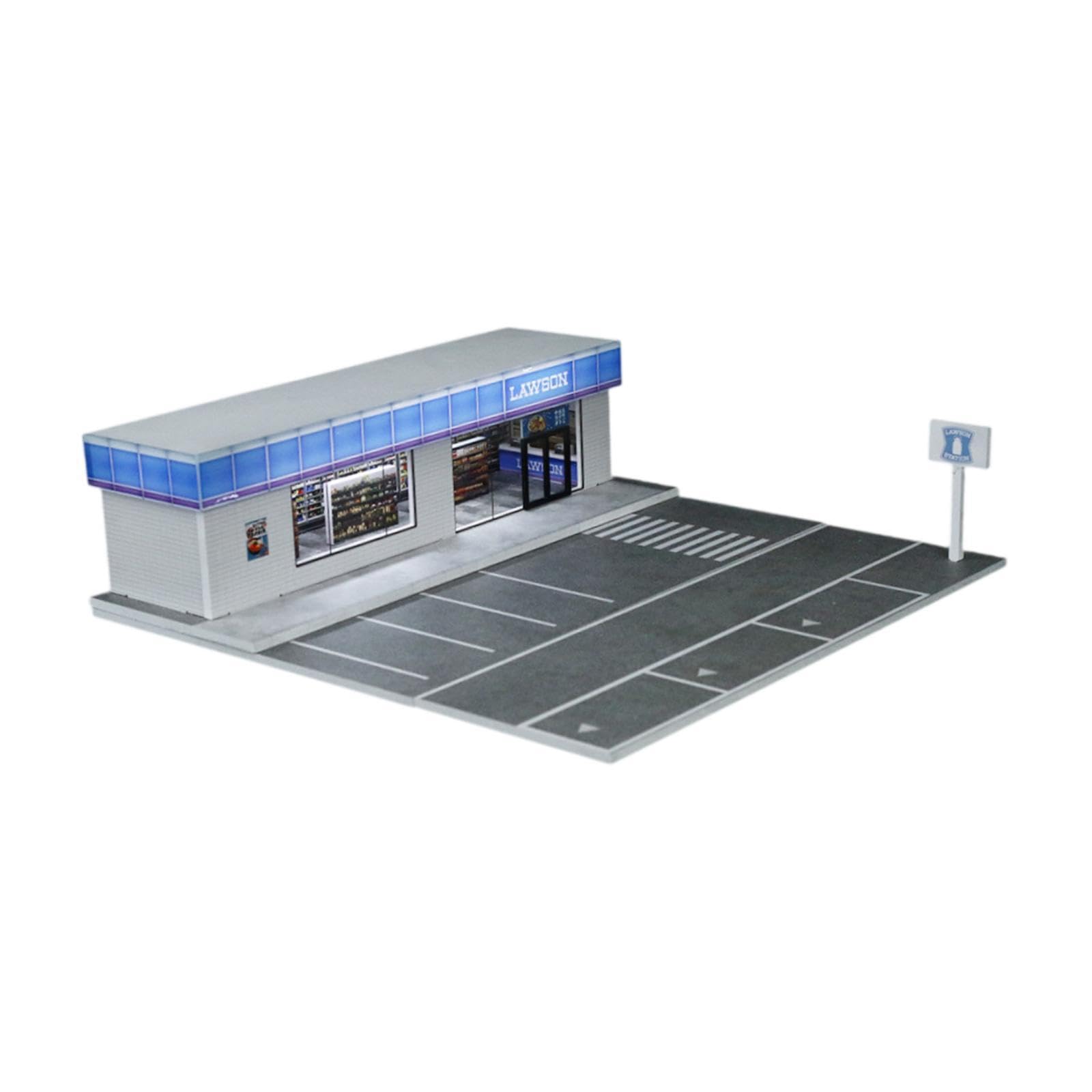 Gablota na modele samochodów odlewanych ciśnieniowo w skali 1/64 z oświetleniem na miniaturowe lalki i figurki akcji