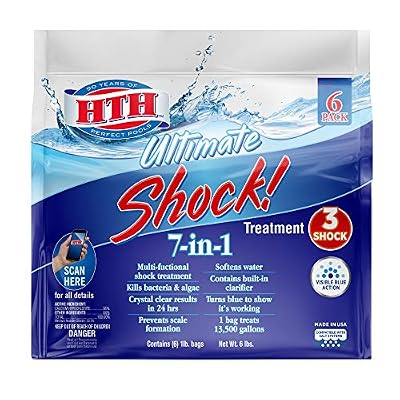 HTH 52028 Ultimate Shock Treatment Swimming Pool Chlorine Cleaner, 1 lb (Pack of 6)