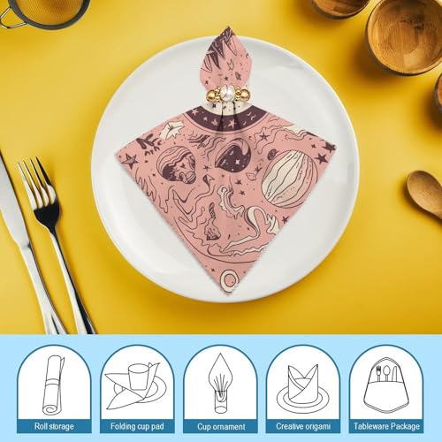 Servilletas de Tela Reutilizables Set de 2 con Estampado Espacio y Planetas miniatura 7