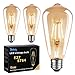 Bombillas Vintage E27 LED, Bombilla Filamento LED ST64 4W Equivalente a 40W, 400LM 2700K E27 Retro Edison Bombillas Decorativas Lámpara Ambar Cálido, No Regulable - Pack de 3